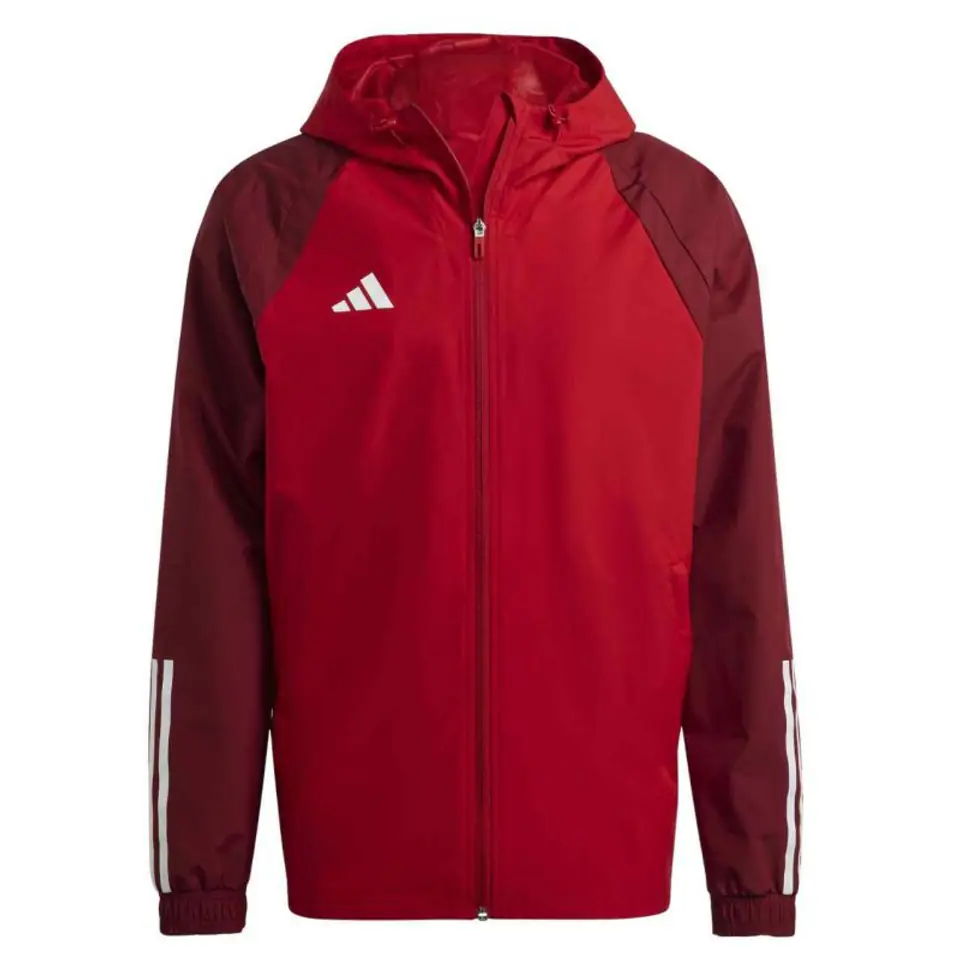 ⁨Kurtka adidas Tiro 23 Competition All Weather M (kolor Czerwony, rozmiar XS)⁩ w sklepie Wasserman.eu