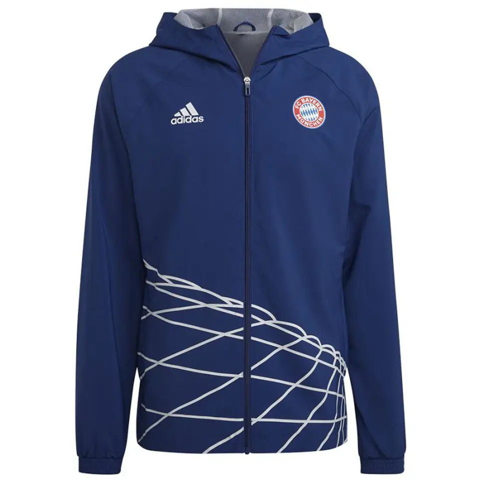 ⁨Kurtka adidas FC Bayern GR WB M (kolor Niebieski, rozmiar L)⁩ w sklepie Wasserman.eu