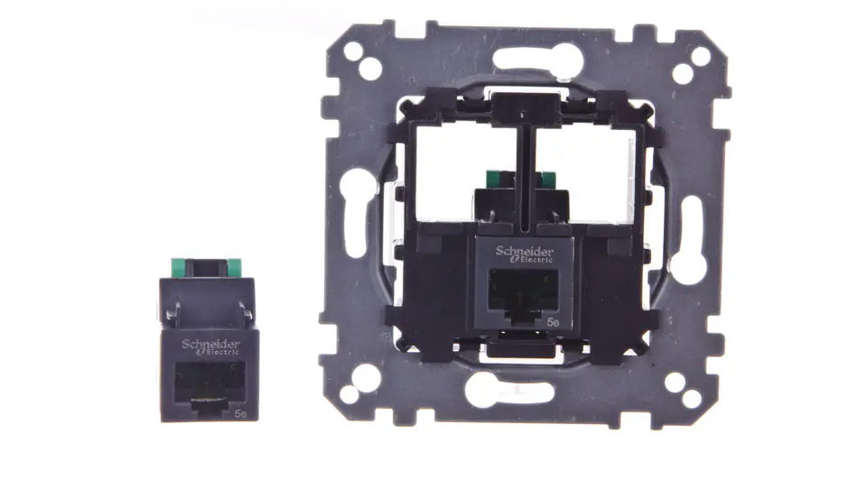 ⁨Merten System M Computer socket double RJ45 cat.5e UTP mechanism MTN4575-0002⁩ at Wasserman.eu