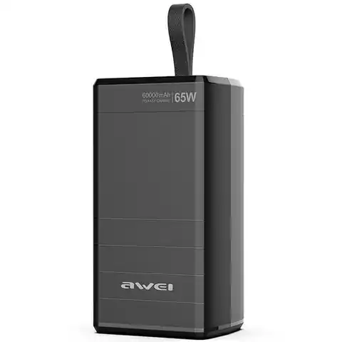 ⁨AWEI PowerBank P171K 60000mAh 65W czarny/black USB/2xPD wyświetlacz⁩ w sklepie Wasserman.eu