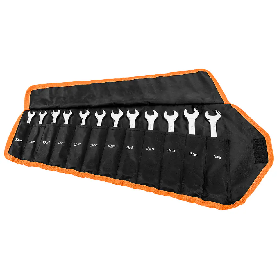 ⁨Ratchet combination wrenches with switch, set of 12, 8 - 19 mm, soft case⁩ at Wasserman.eu