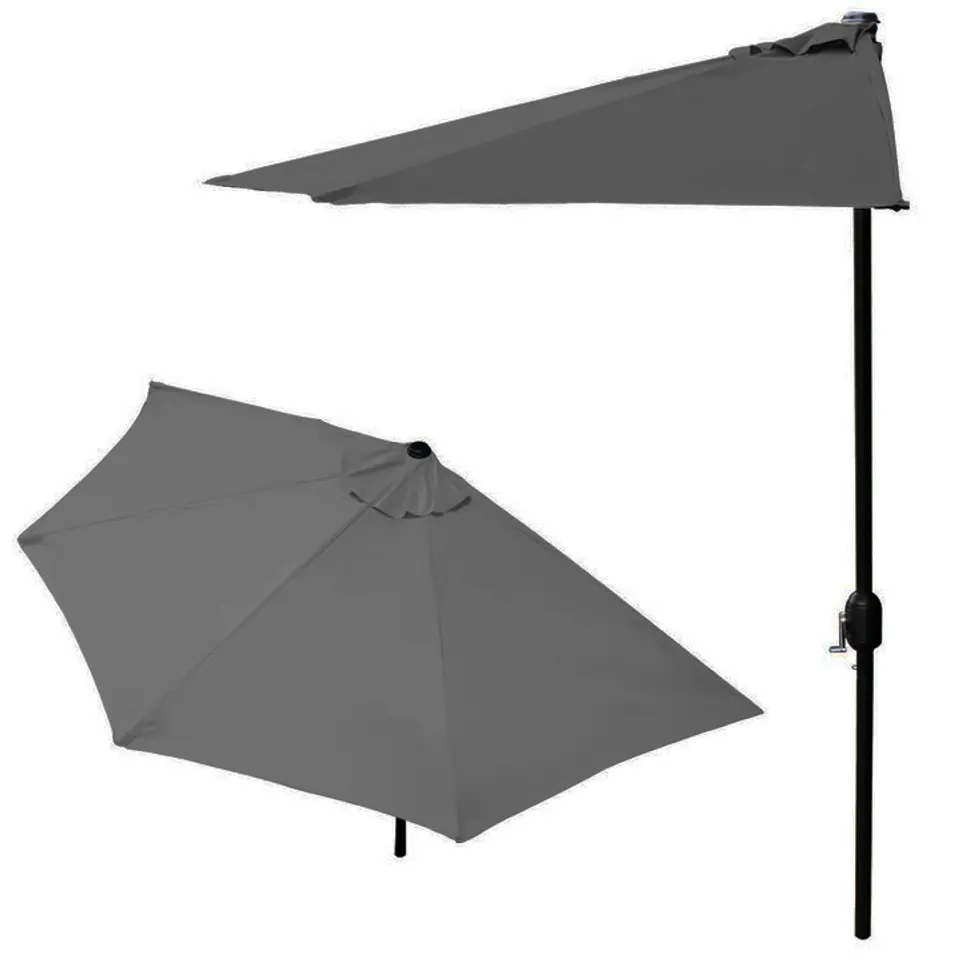 ⁨Parasol ogrodowy pół-parasol ścienny na taras 2,7 m szary MultiGarden⁩ w sklepie Wasserman.eu