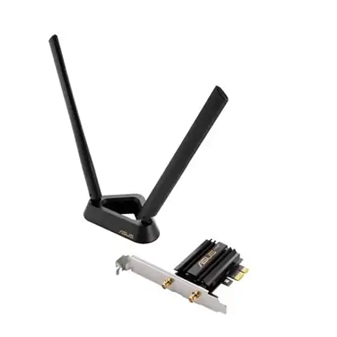 ⁨Karta sieciowa Asus PCE-AXE59BT PCI-E WiFi 6E (802.11ax), 6GHz, Bluetooth 5.2, WPA3, OFDMA, MU-MIMO⁩ at Wasserman.eu