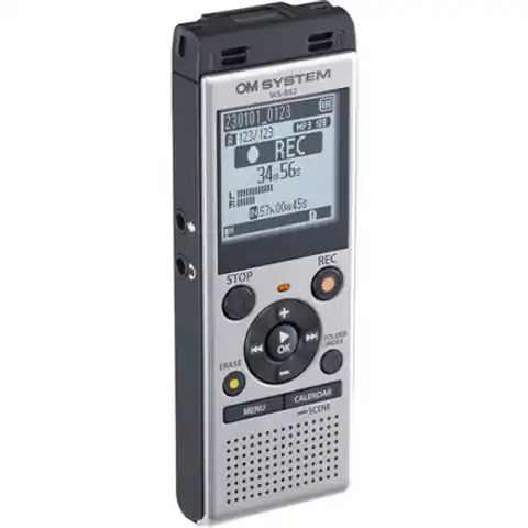 ⁨Cyfrowy dyktafon Olympus WS-882 srebrny, odtwarzanie plików MP3⁩ w sklepie Wasserman.eu