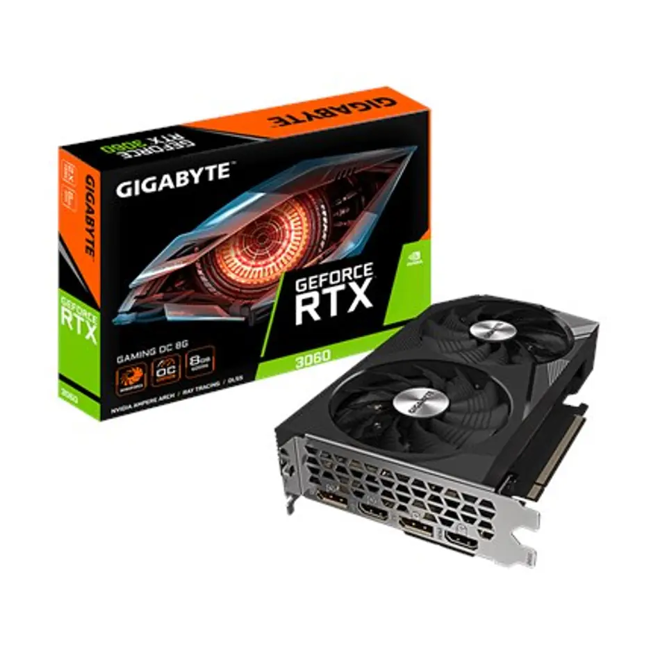 ⁨Gigabyte GV-N3060GAMING OC-8GD 2.0 NVIDIA, 8 GB, GeForce RTX 3060, GDDR6, PCI-E 4.0, Ilość portów HDMI 2, Taktowanie pamięci 150⁩ w sklepie Wasserman.eu
