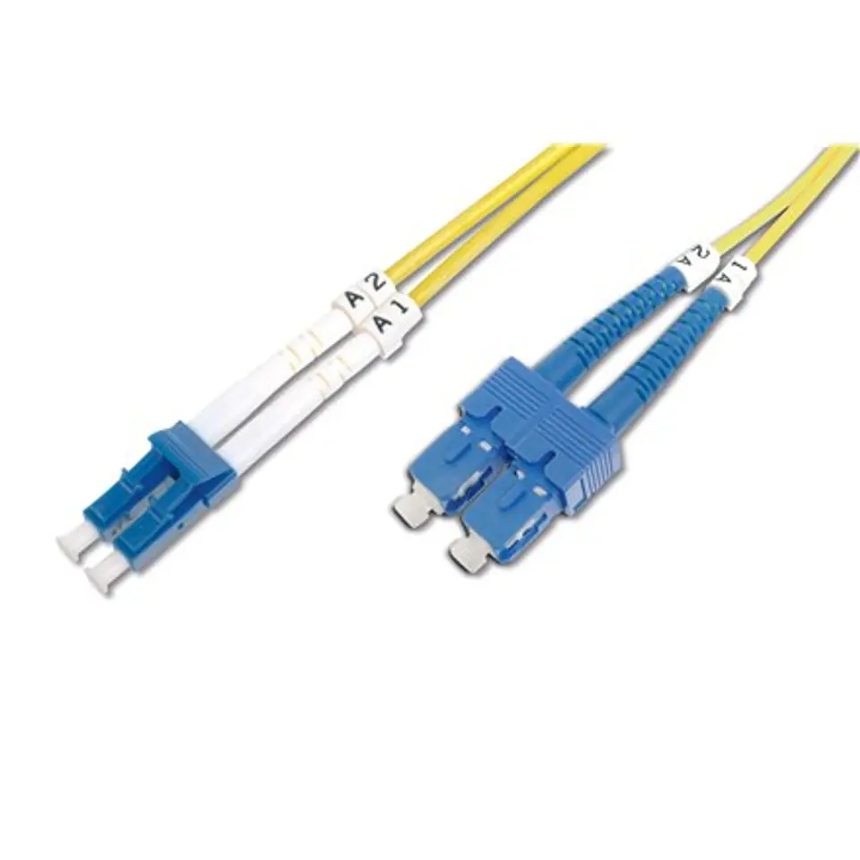 ⁨Digitus | Patch cable | Fibre optic | Male | SC single-mode | Male | LC single-mode | Yellow | 2 m⁩ w sklepie Wasserman.eu