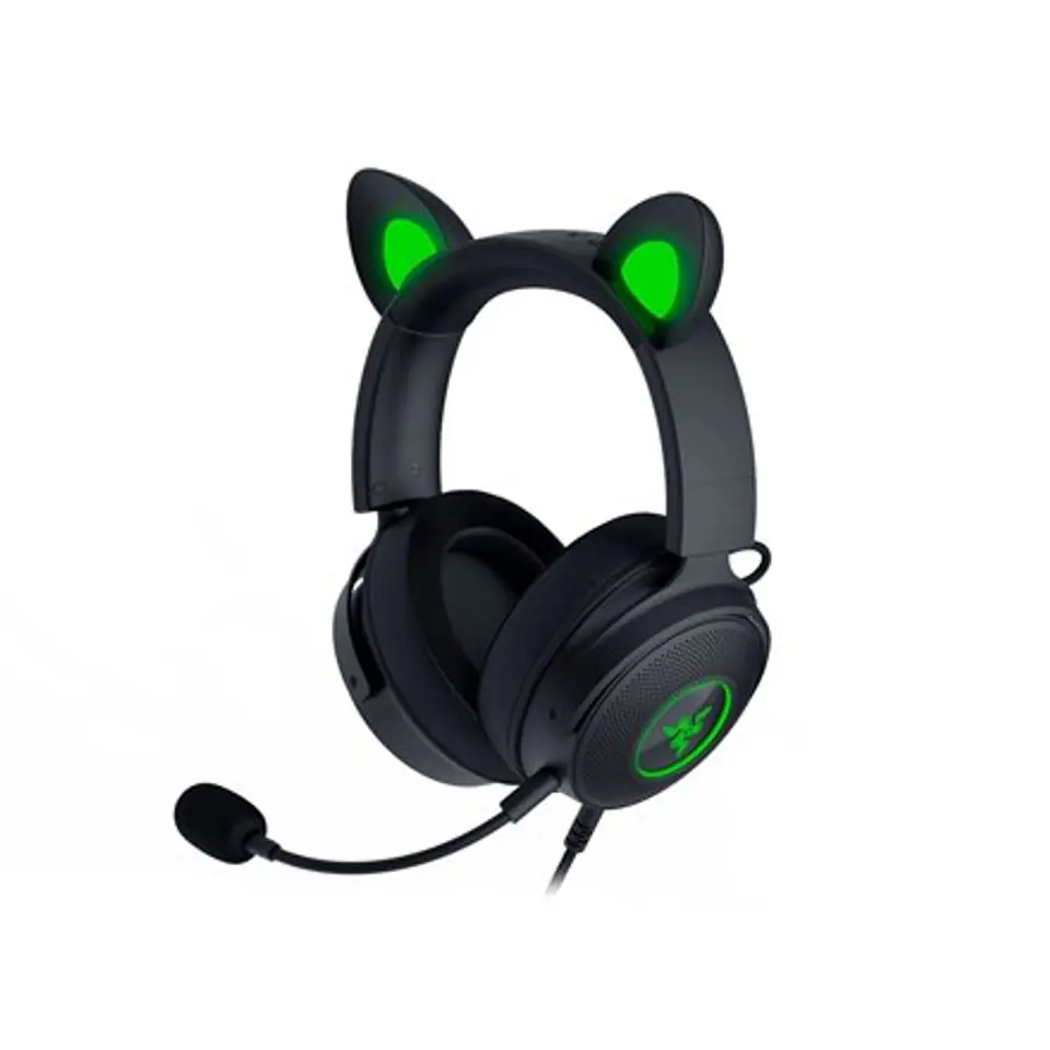 ⁨Razer przewodowy, nauszny, czarny, gamingowy zestaw słuchawkowy, Kraken V2 Pro, Kitty Edition⁩ w sklepie Wasserman.eu