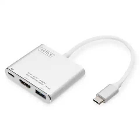 ⁨Wieloportowa przejściówka HDMI Digitus USB Type-C DA-70838-1 0,20 m, USB Type-C⁩ w sklepie Wasserman.eu