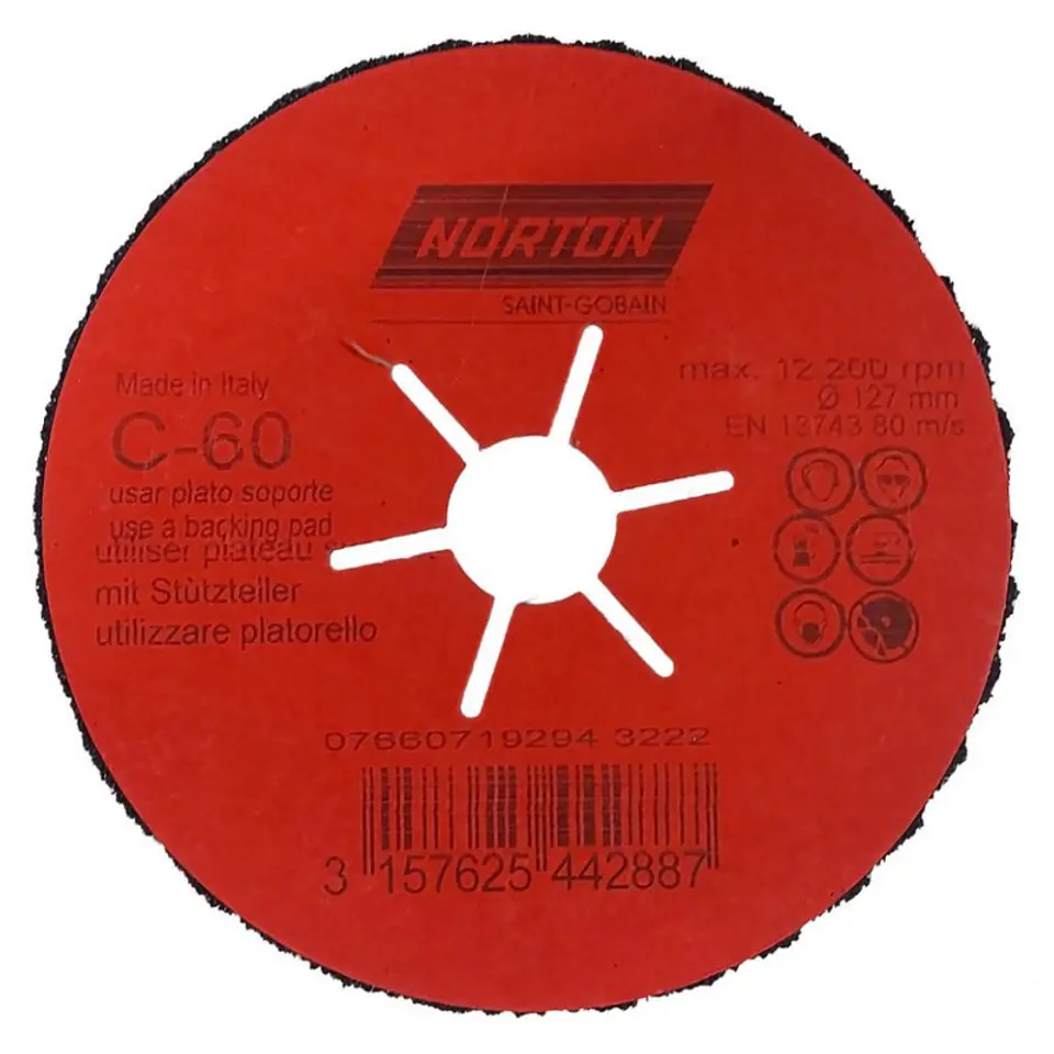 ⁨SEMI-ELASTIC PUCK NORTON CP FLEX 127MM P.60⁩ at Wasserman.eu