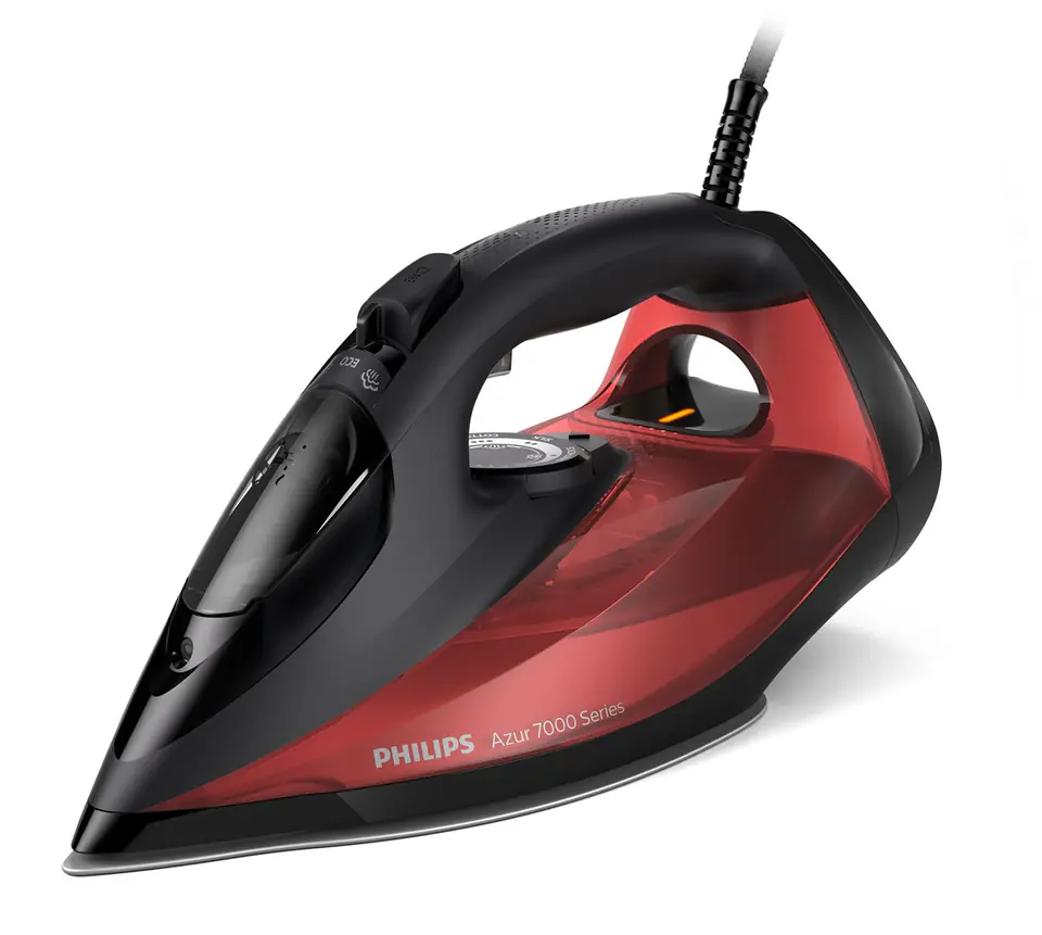 ⁨Philips 7000 series DST7022/40 iron Steam iron SteamGlide Plus soleplate 2800 W Black, Red⁩ at Wasserman.eu