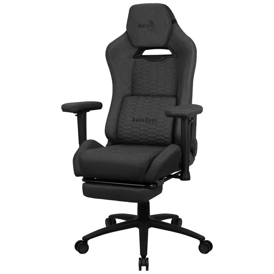 ⁨Aerocool ROYALASHBK Premium Ergonomic Gaming Chair Legrests Aeroweave Technology Black⁩ at Wasserman.eu