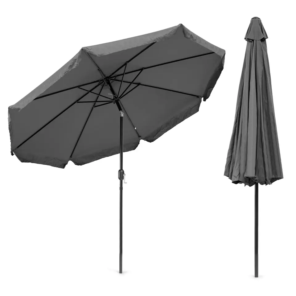 ⁨Parasol ogrodowy duży 3 m skośny łamany z korbą szary MultiGarden⁩ w sklepie Wasserman.eu