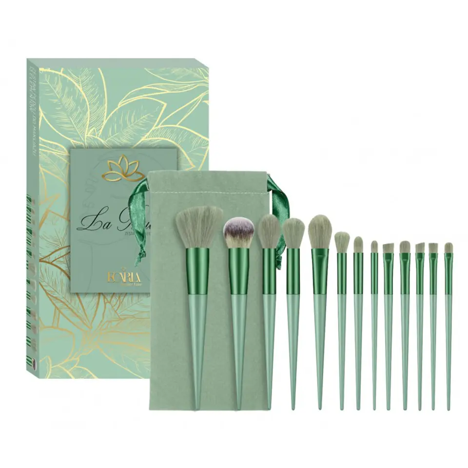 ⁨SET OF 13 MAKEUP BRUSHES CASE GREEN PZ28ZIE⁩ at Wasserman.eu