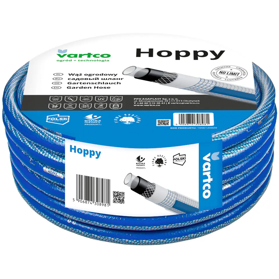 Wąż ogrodowy Vartco Hoppy 1/2" 30m w sklepie Wasserman.eu