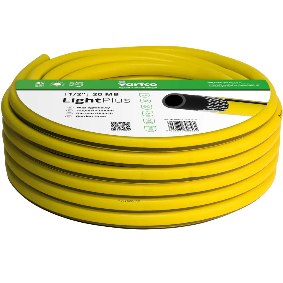 ⁨Wąż ogrodowy Vartco Light Plus 1/2" 20m⁩ w sklepie Wasserman.eu