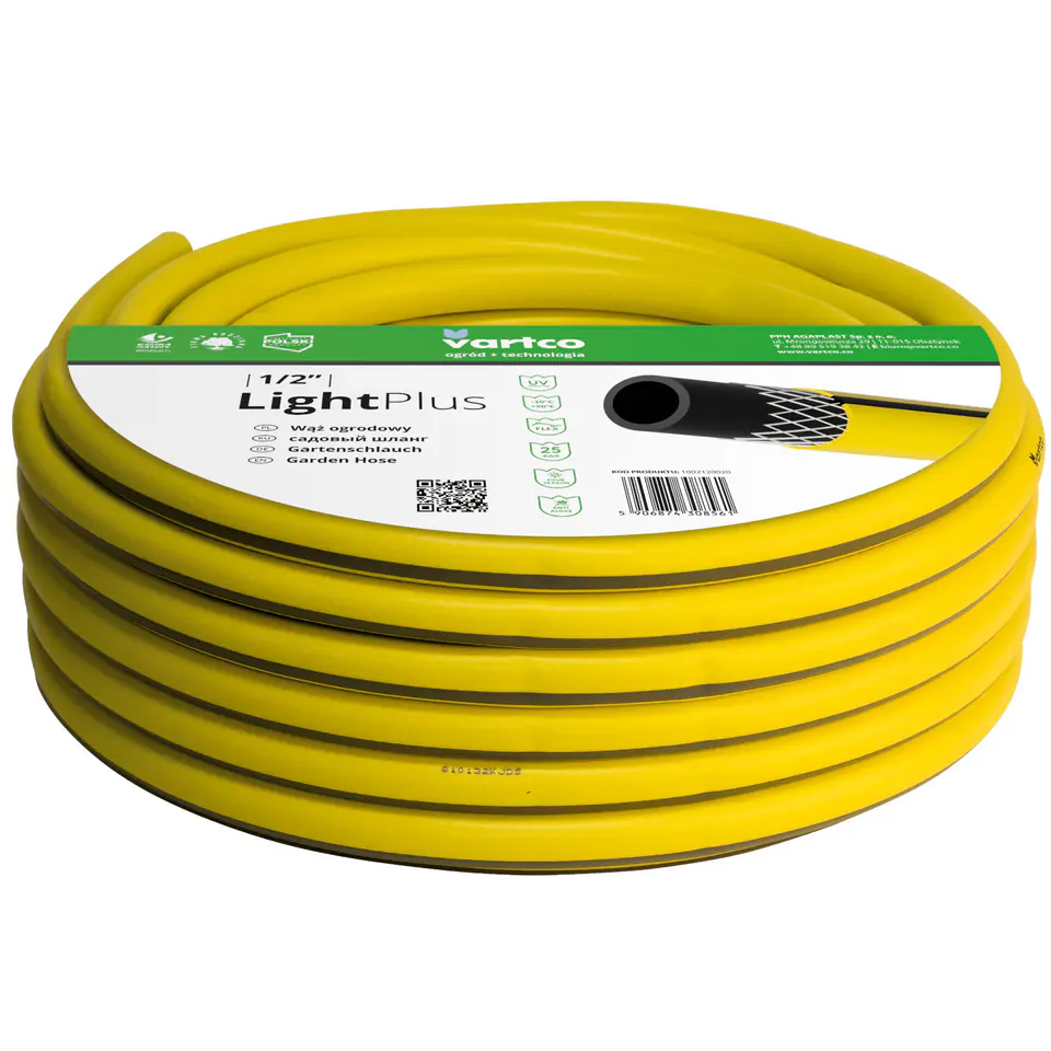 ⁨Wąż ogrodowy Vartco Light Plus 1/2" 50m⁩ w sklepie Wasserman.eu