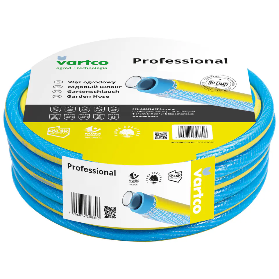 ⁨Wąż ogrodowy Vartco Professional 3/4" 20m⁩ w sklepie Wasserman.eu