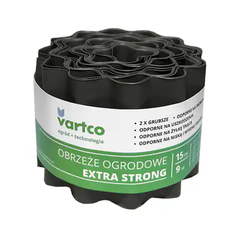 ⁨Obrzeże ogrodowe faliste 15cm x9m Vartco Extra Strong szare⁩ w sklepie Wasserman.eu