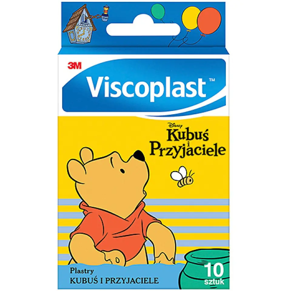 ⁨Plastry dla dzieci Kubuś i przyjaciele VISCOPLAST 72x25mm 10szt 4054596801080 3M⁩ w sklepie Wasserman.eu