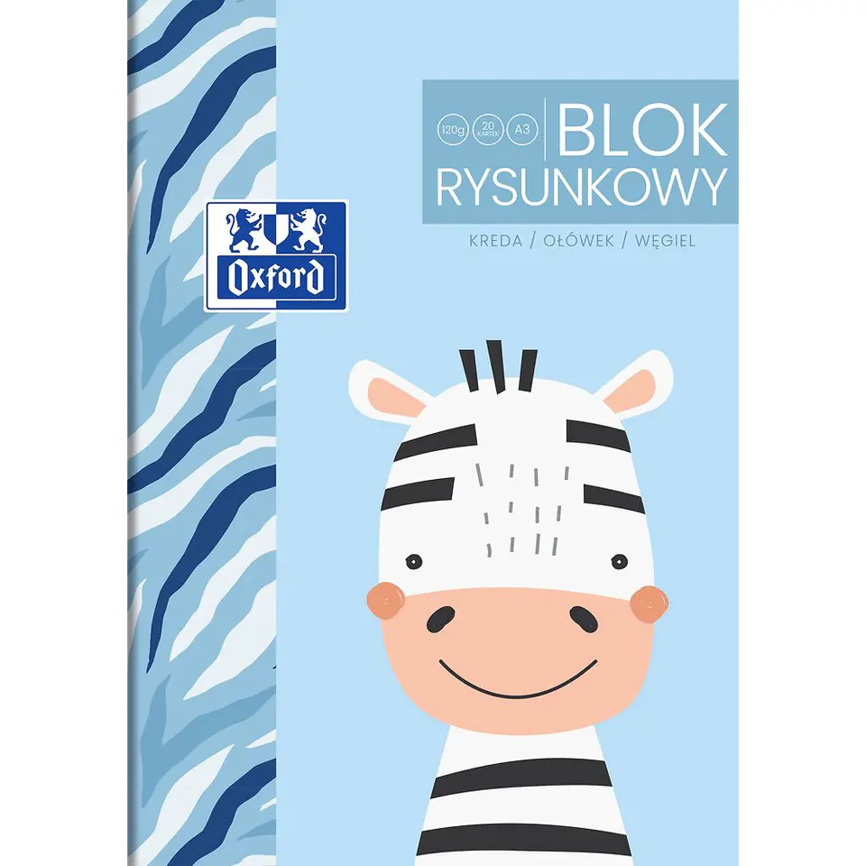 ⁨Blok rysunkowy szkolny A3 biały 20 kartek 120g KIDS 400170350 OXFORD⁩ w sklepie Wasserman.eu