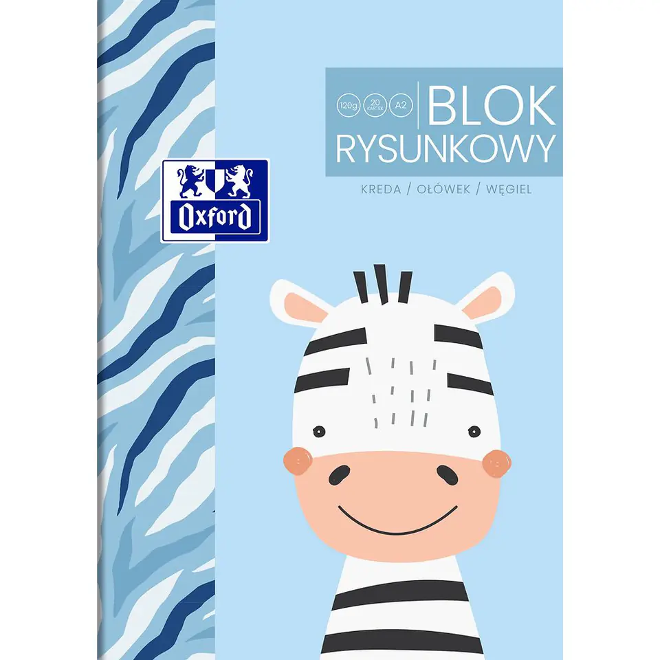 ⁨Blok rysunkowy szkolny A2 biały 20 kartek 120g KIDS 400170352 OXFORD⁩ w sklepie Wasserman.eu