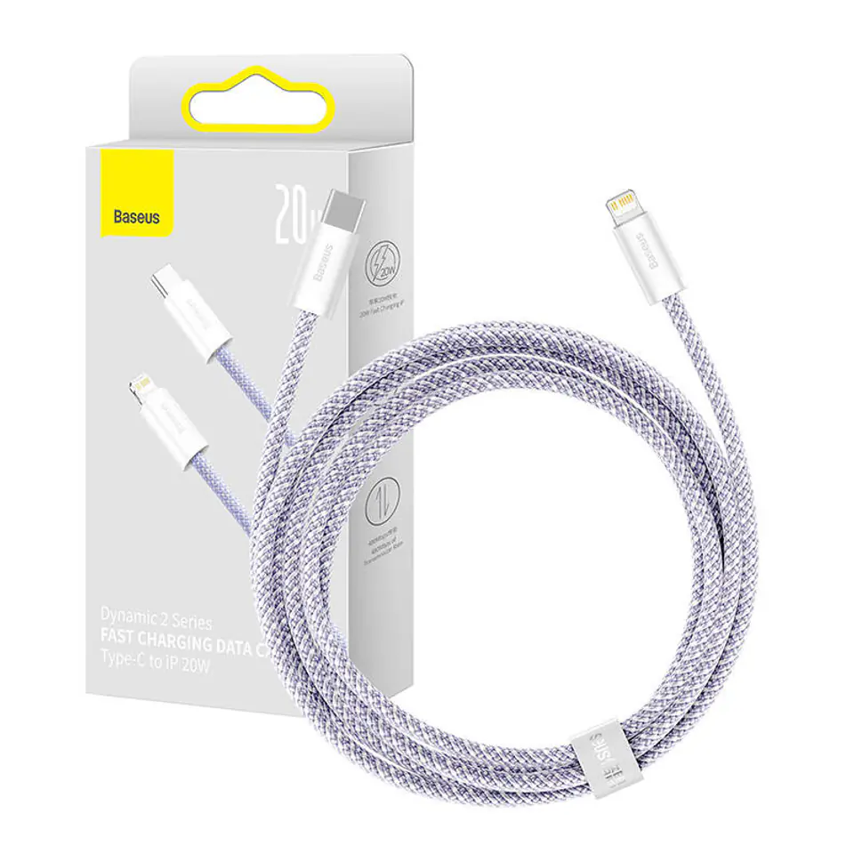 ⁨Kabel USB-C do Lightning Baseus Dynamic 2 Series 20W 2m (fioletowy)⁩ w sklepie Wasserman.eu