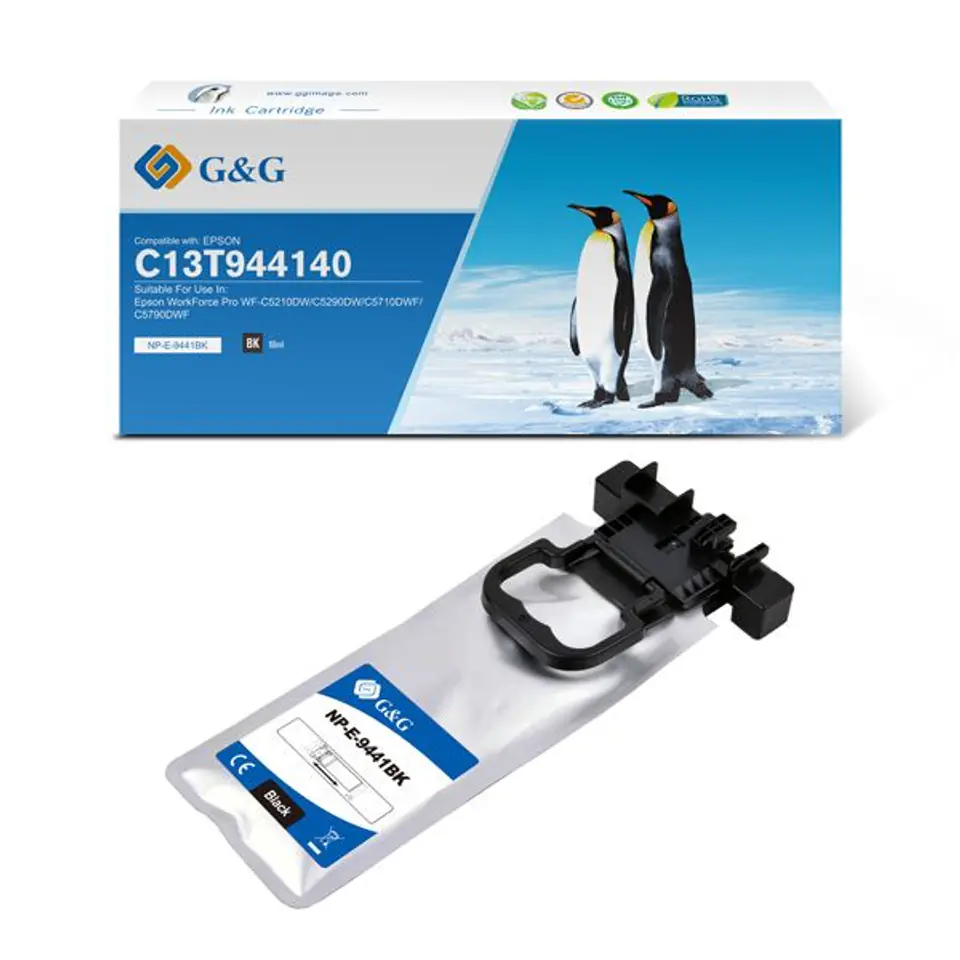 ⁨G&G kompatybilny ink / tusz z C13T944140, NP-E-9441BK, black, 3000s⁩ w sklepie Wasserman.eu