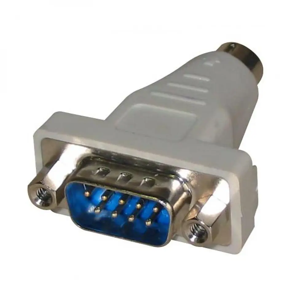 ⁨Serial-PS/2 redukcja, do myszy, PS/2 M - DB9 M, szara, Logo, EOL⁩ w sklepie Wasserman.eu