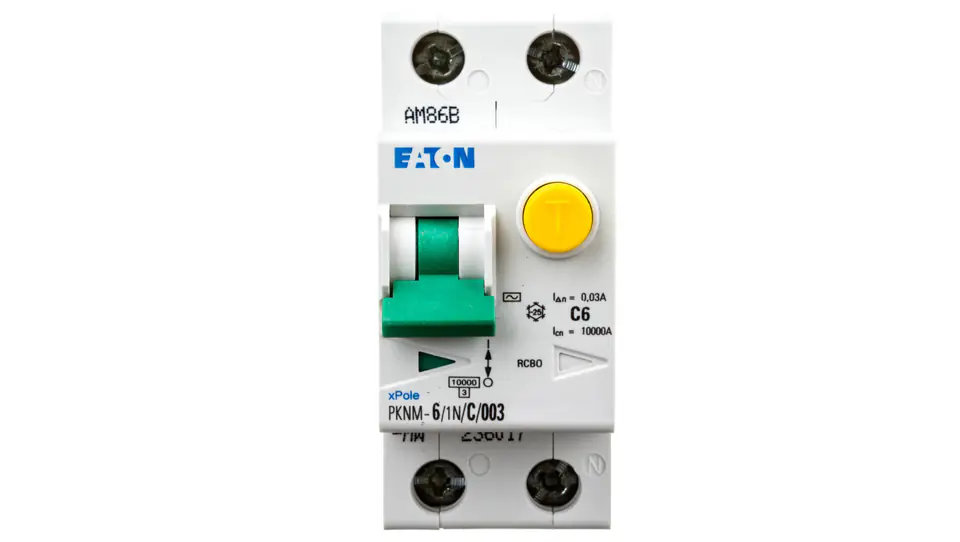 ⁨Wyłącznik różnicowo-nadprądowy 2P 6A C 0,03A typ AC PKNM 6/1N/C/003-MW 236017⁩ w sklepie Wasserman.eu