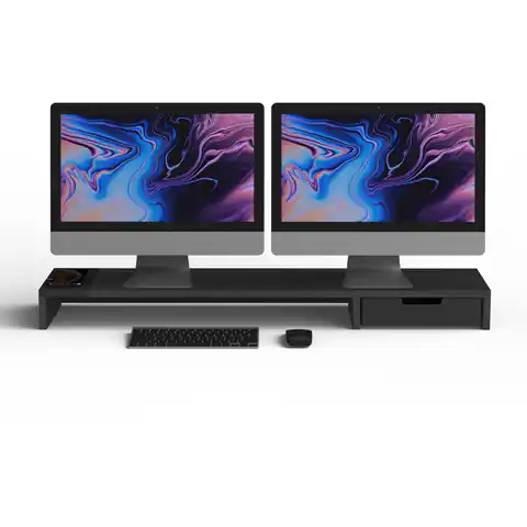 ⁨POUT EYES9 - All-in-one wireless charging & hub station for dual monitors, Maple Black⁩ at Wasserman.eu