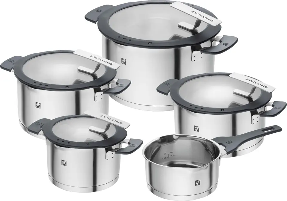 ⁨ZWILLING SIMPLIFY 66870-005-0 Pots set Stainless steel 5 pcs. Silver Black⁩ at Wasserman.eu