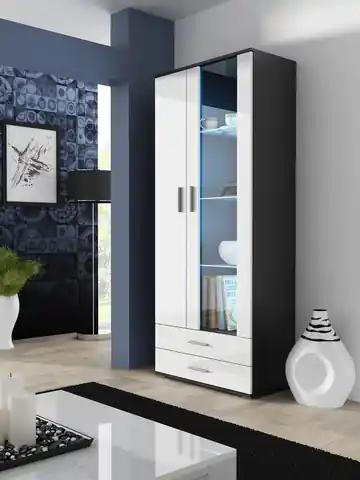 ⁨Cama display cabinet SOHO S6 2D2S black/white gloss⁩ at Wasserman.eu