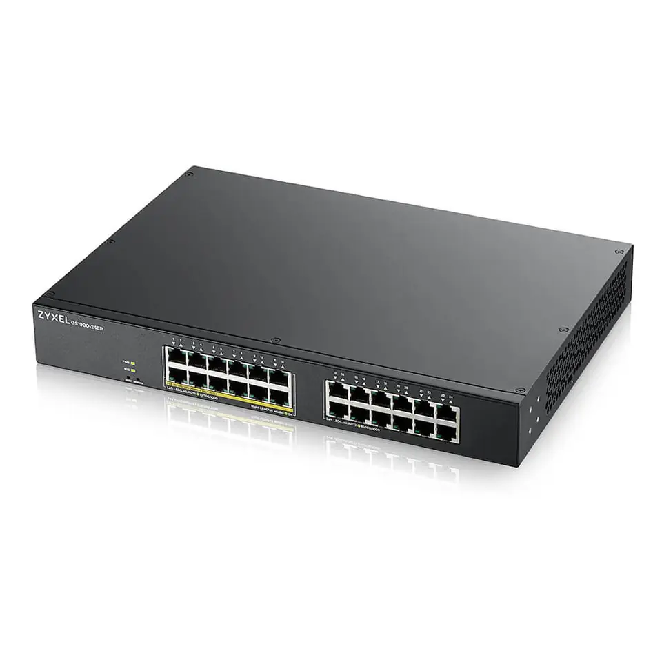 ⁨Switch Zyxel GS1900-24EP 24p PoE (PoE+: 12;) 130W Managed Gigabit⁩ w sklepie Wasserman.eu