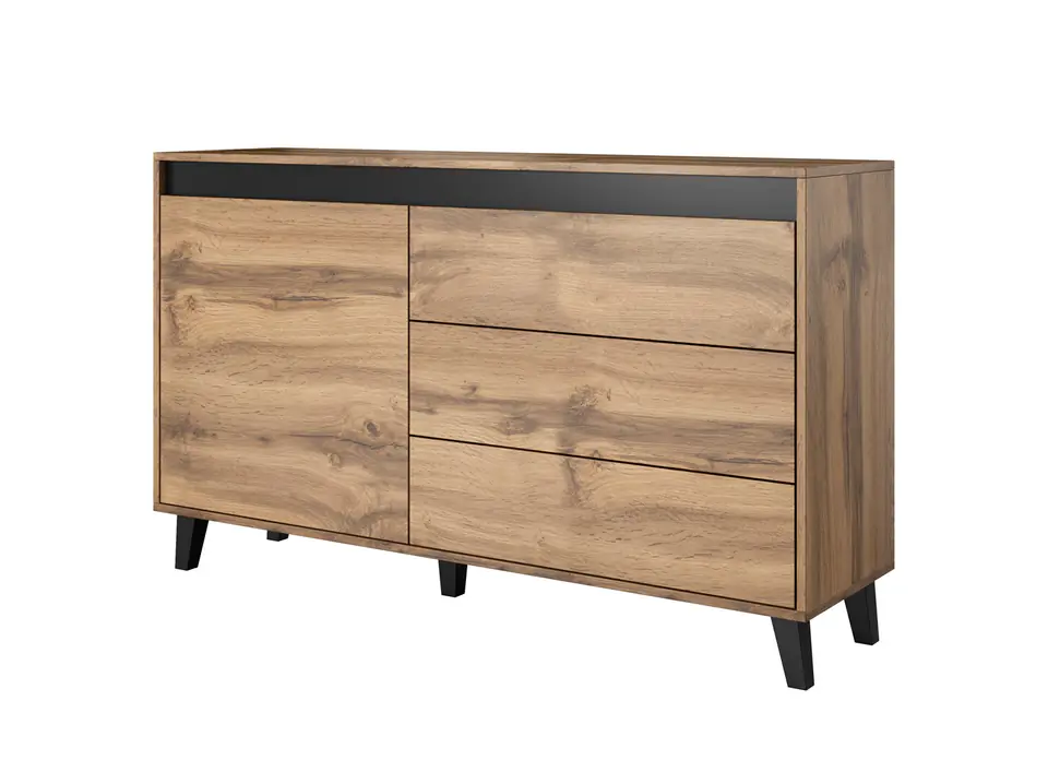 Komoda NORD 138cm dąb wotan/antracyt w sklepie Wasserman.eu