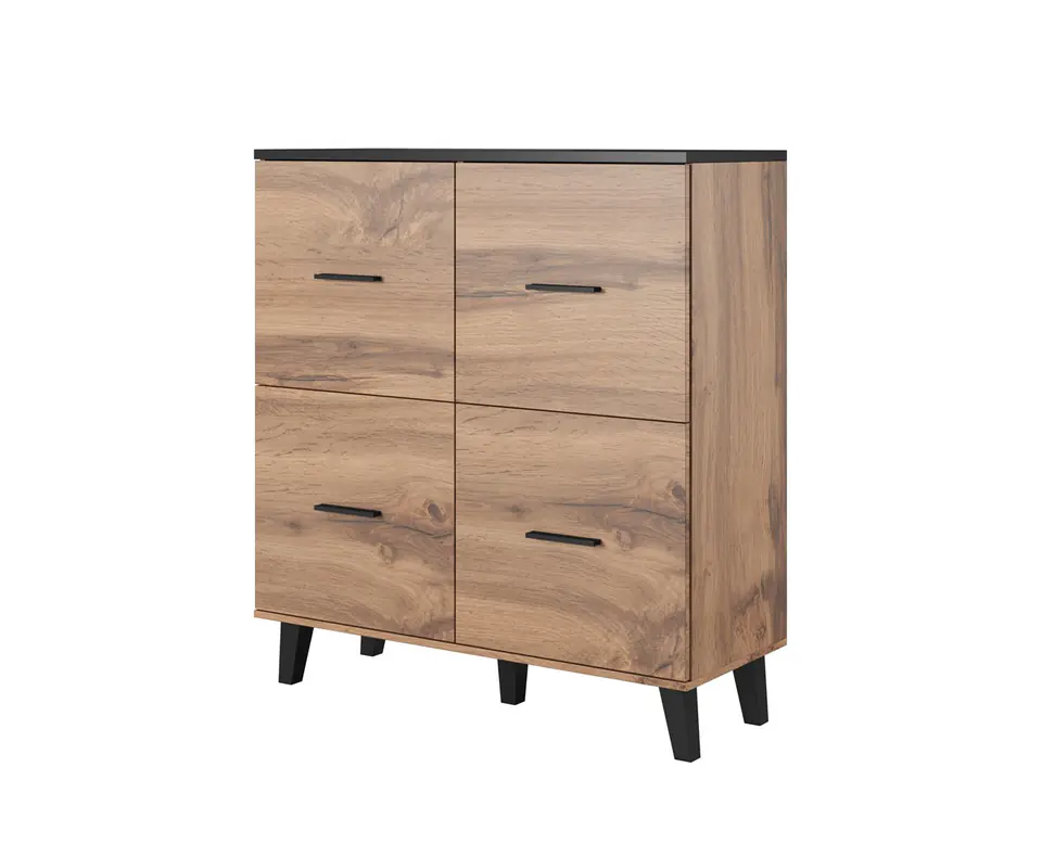 Komoda LOTTA 110 4D wotan + czarny mat w sklepie Wasserman.eu