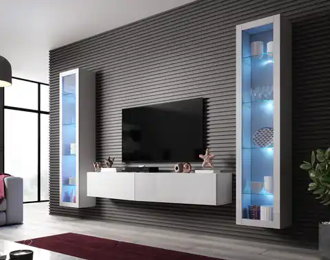 ⁨Cama Living room cabinet set VIGO SLANT 6 white/white gloss⁩ at Wasserman.eu