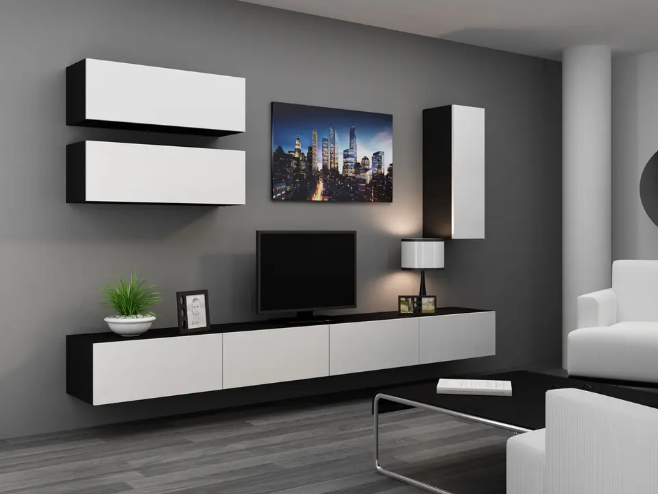 ⁨Cama Living room cabinet set VIGO 13 black/white gloss⁩ at Wasserman.eu