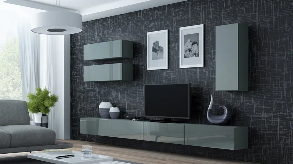 ⁨Cama Living room cabinet set VIGO 13 grey/grey gloss⁩ at Wasserman.eu