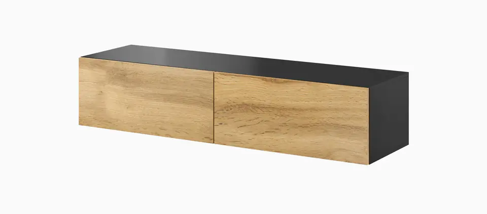 ⁨Cama TV stand VIGO 140 30/140/40 black/wotan oak⁩ at Wasserman.eu