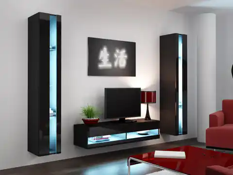⁨Cama Living room cabinet set VIGO NEW 12 black/black gloss⁩ at Wasserman.eu