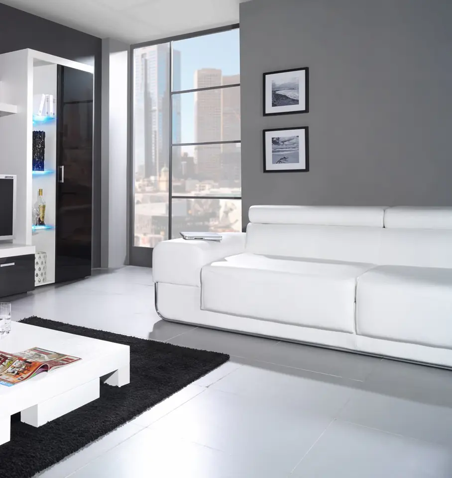 ⁨Cama high display cabinet SAMBA white/black gloss⁩ at Wasserman.eu