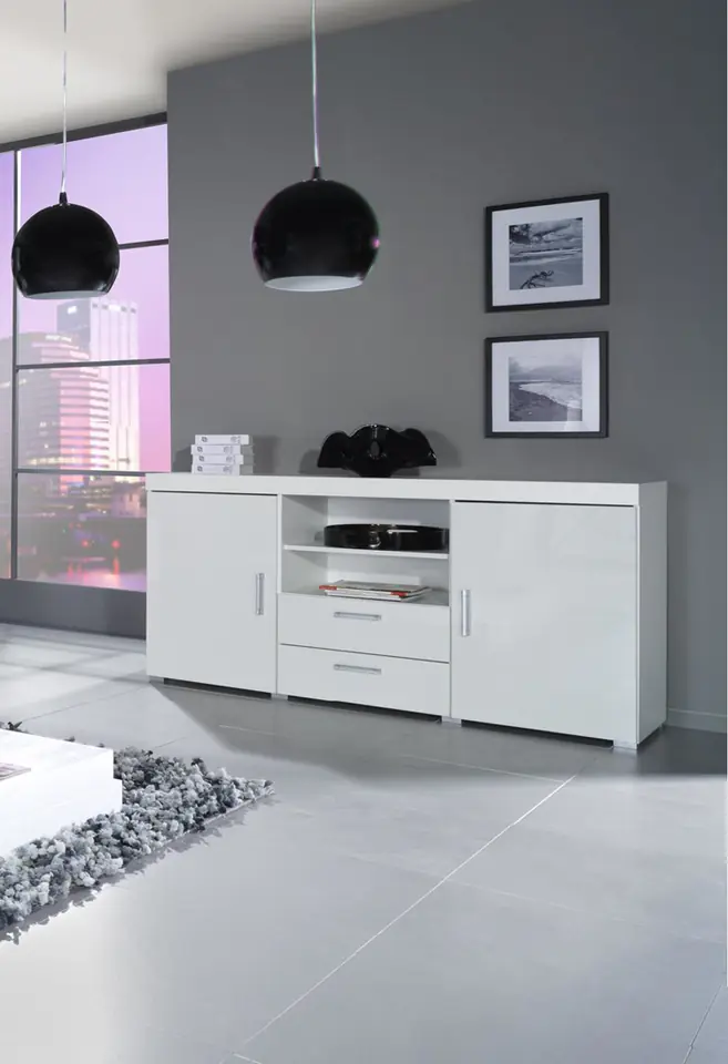 ⁨Cama sideboard SAMBA white/white gloss⁩ at Wasserman.eu