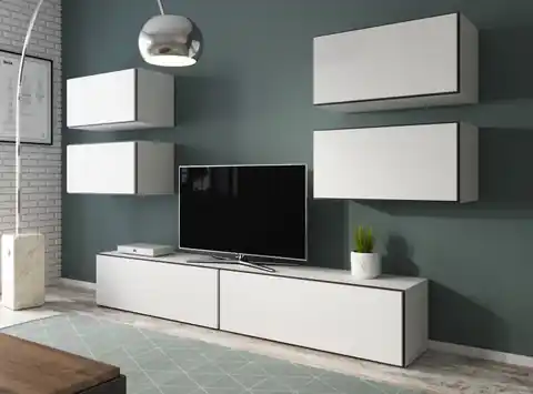 ⁨Cama living room furniture set ROCO 2 (2xRO1 + 4xRO3) white/black/white⁩ at Wasserman.eu