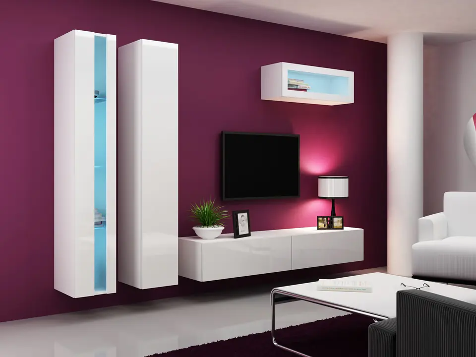 ⁨Cama Living room cabinet set VIGO NEW 2 white/white gloss⁩ at Wasserman.eu