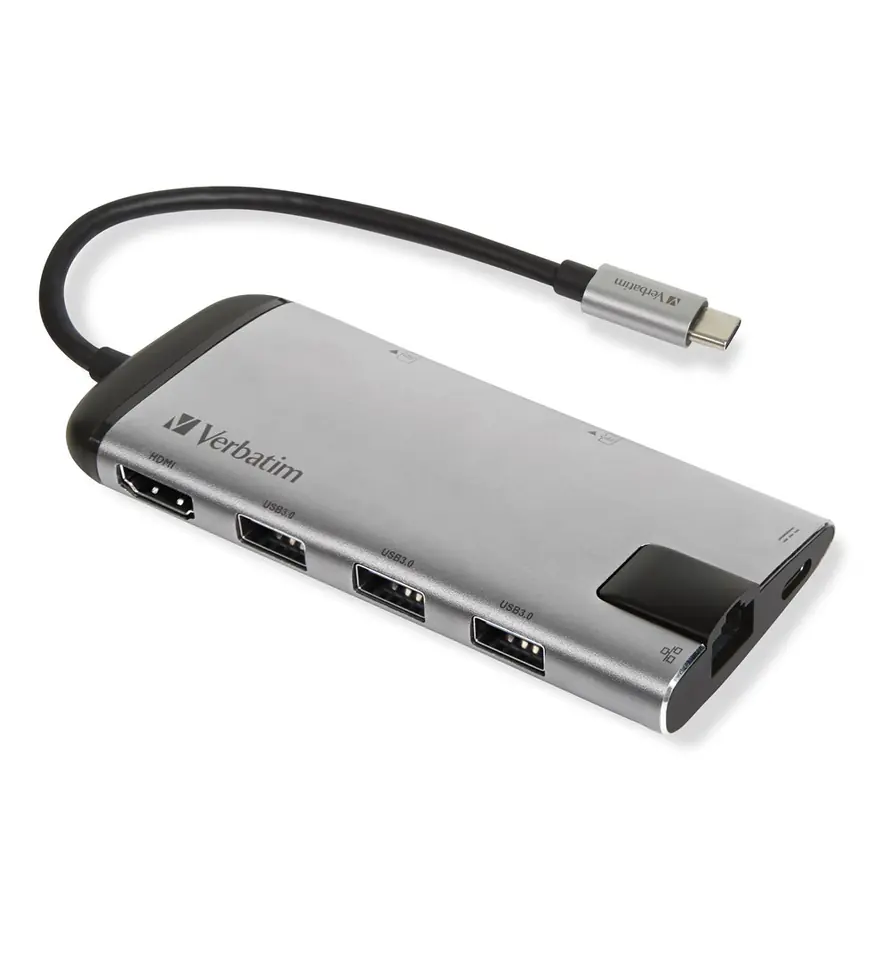 ⁨VERBATIM MULTIPORT USB-C 3.1, 3X USB 3.0, HDMI 4K, RJ45, SD/MICRO SD 49142⁩ w sklepie Wasserman.eu