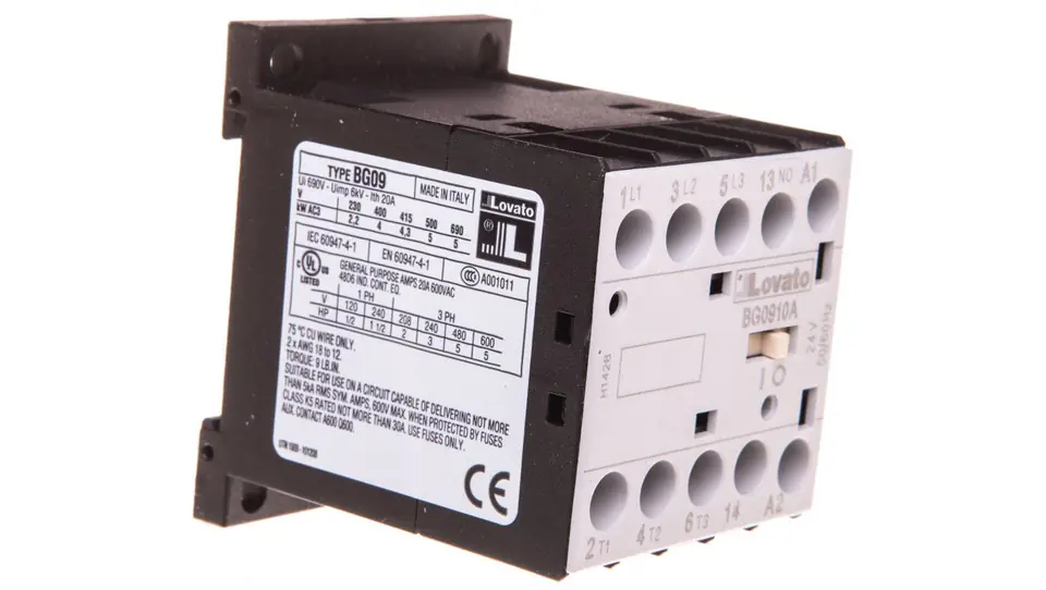 ⁨Power Contactor 9A 3P 24V AC 1Z 0R BG09.10A 11BG0910A024⁩ at Wasserman.eu