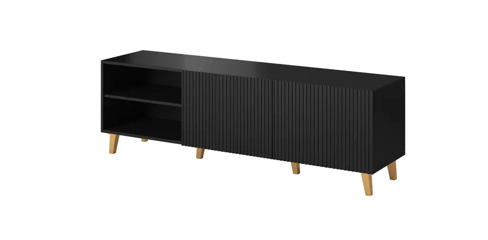 Szafka RTV PAFOS 150x40x52 czarny mat w sklepie Wasserman.eu