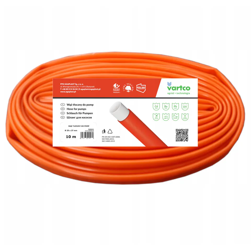 Wąż tłoczny do pomp zanurzeniowych Vartco 1 1/4" 32mm 10m w sklepie Wasserman.eu