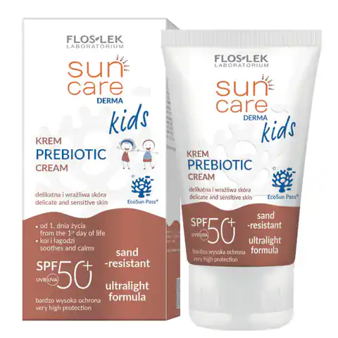 ⁨FLOSLEK Sun Care Derma Kids Krem dla dzieci Prebiotic SPF50+ (od 1 dnia życia) 50ml⁩ w sklepie Wasserman.eu