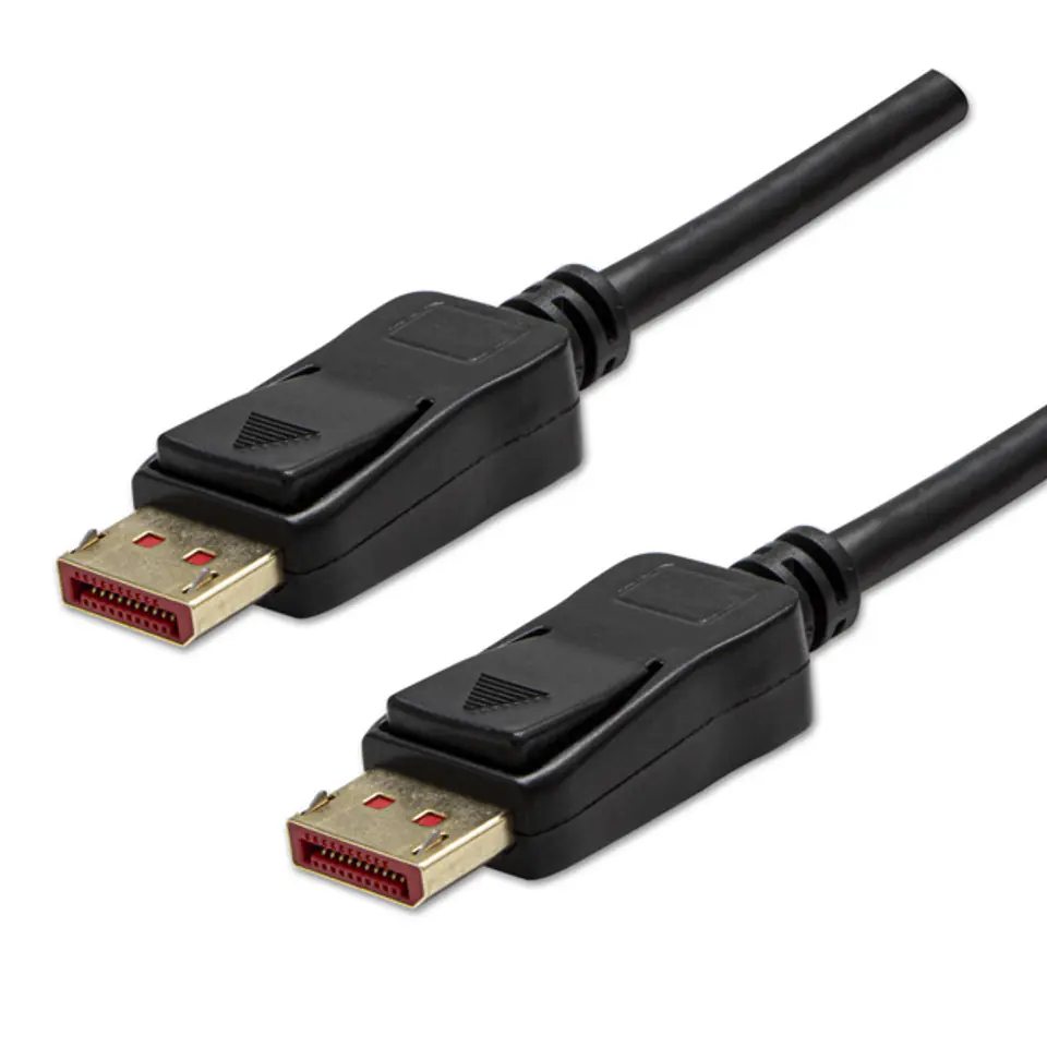 ⁨Video Kabel DisplayPort M - DisplayPort M, DP v 1.4, 2m, pozłacane złącza, czarny, Logo blistr, 8K@60Hz, 32,4Gb/s⁩ w sklepie Wasserman.eu